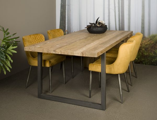 Luton Eettafel Metaal Recycled Teak 220cm