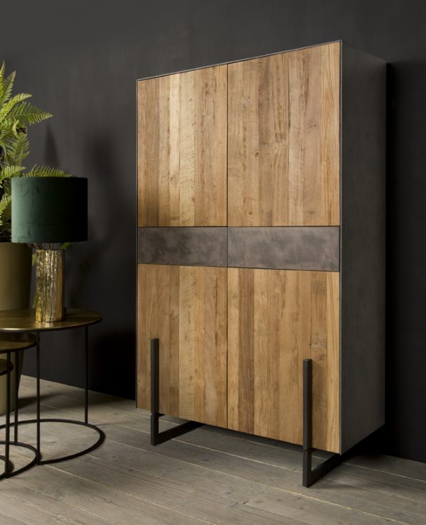 Dover Kabinet Modern Industrieel Teakhout 112 cm