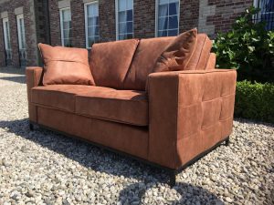Bank Mammoet 3,5 Hufterproof Leder Cognac Zwart Staal Onderstel