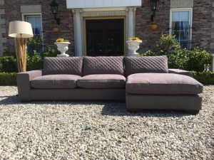 Firenca Loungebank Met Ottomaan Stof Cordoba Taupe UrbanSofa