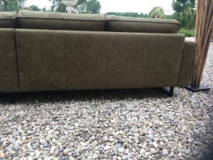 Bank Met Lounge Antwan 2.5 Zits Met Ottomaan Leder Bizon Green
