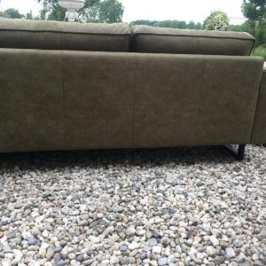 Bank Met Lounge Antwan 2.5 Zits Met Ottomaan Leder Bizon Green