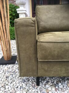 Bank Met Lounge Antwan 2.5 Zits Met Ottomaan Leder Bizon Green