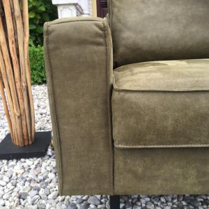 Bank Met Lounge Antwan 2.5 Zits Met Ottomaan Leder Bizon Green