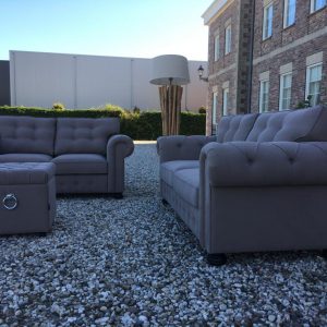 Bankstel San Remo 2.5 en 2 Zits Stof Cottonfield Livre