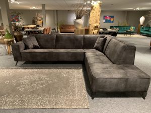 Bank Met Lounge Croco en Ottomaan Hufterproof leder Graphite