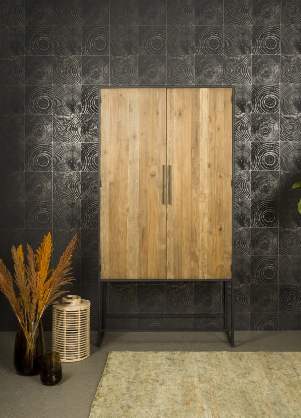 Cabinet Justin Recycled Teakhout Met Stalen Frame 116cm
