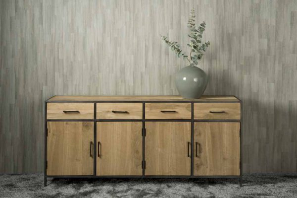 Dressoir Wouter Eiken Staal 200cm