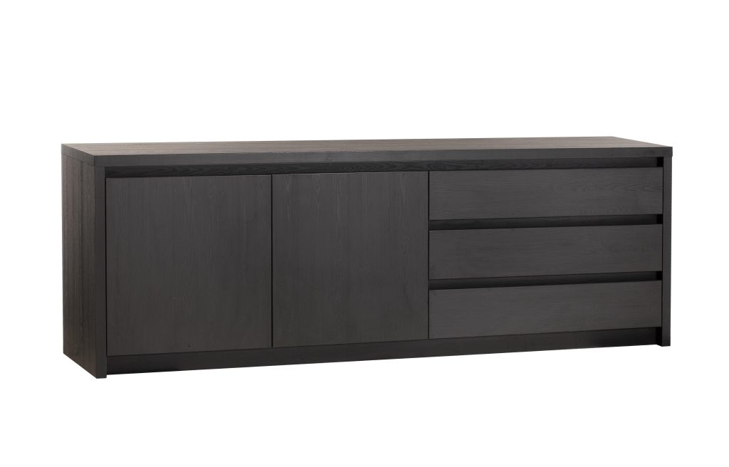 Dressoir Rolf Zwart Hout Hufterproof 242cm