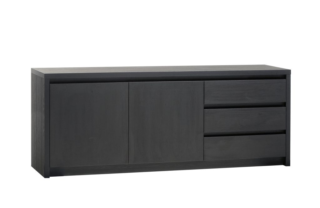 Dressoir Rolf Zwart Hout Hufterproof 212cm